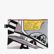 Roy Lichtenstein Whaam! set of 3 zip pockets